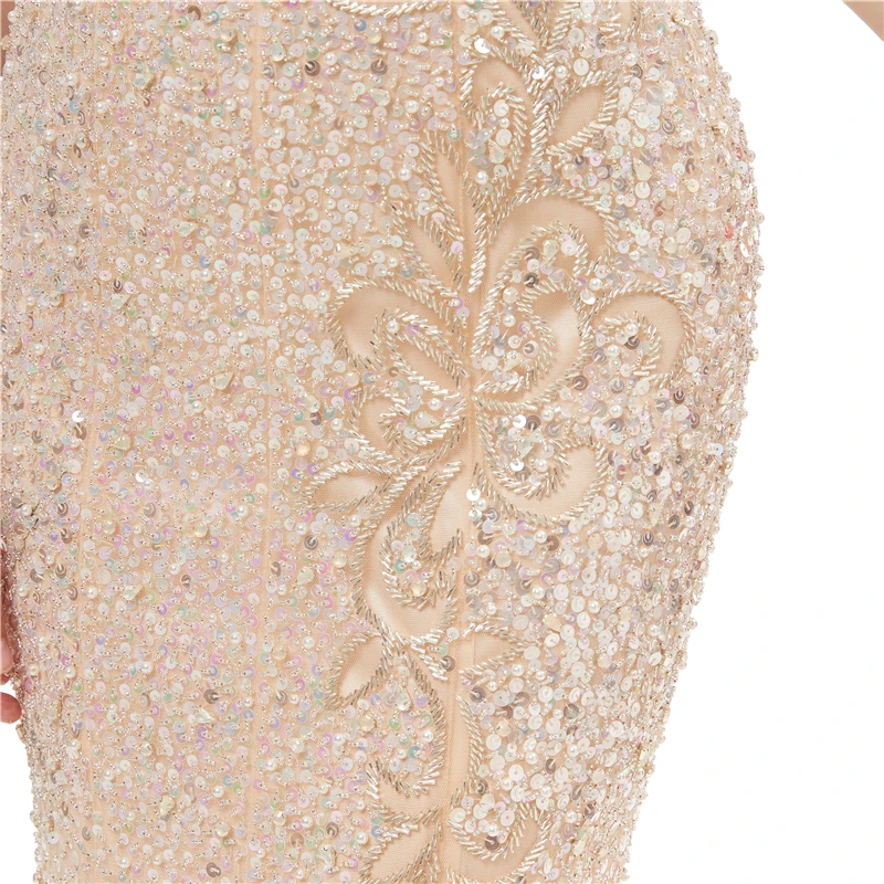Robe de soiree 2018 Роскошные вечерние платья длинный Русалка без рукавов вышитый