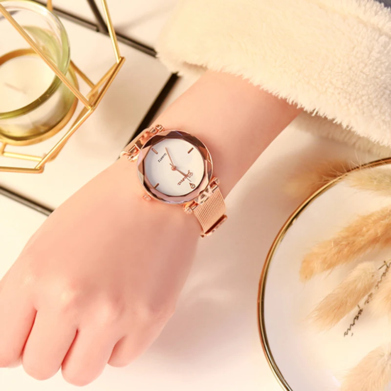 

2019 New fashion Luxury Ladies Wristwatch Top Brand Luxury Watches Women Mesh Stainless Steel strap clock Relogio Feminino