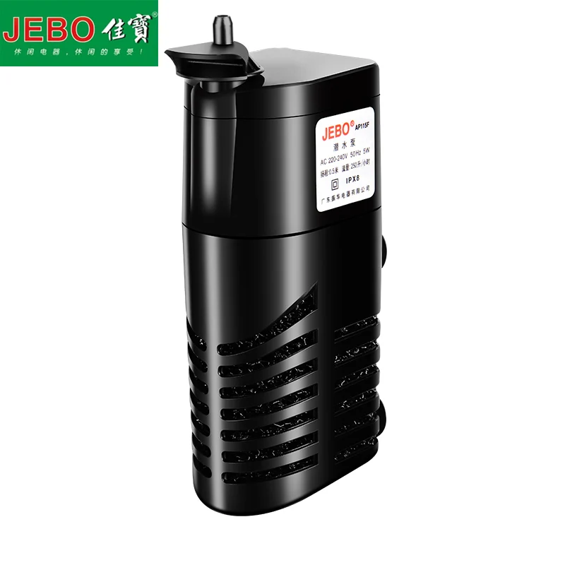 

JEBO Mini Aquarium Filter 5W Submersible Filter With Filter Sponge Small Fish Tank Submersible Pump Increase Air Oxygen AP115F