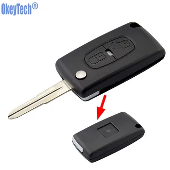 

OkeyTech FOR PEUGEOT 4008 3008 407 307 For Citrone 2 Button Fob Remote Key Case Flip Remote Key Shell Fob MIT-11R Blade Shell