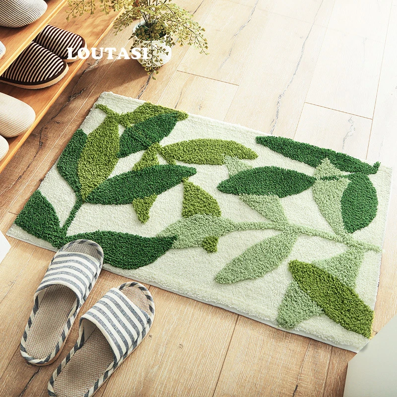 Preise LOUTASI Green Leaf Matte Bad Matte Fußmatte Saugfähigen Anti slip Teppich für Wohnzimmer Küche Bad Schlafzimmer Teppich Alfombra de bano