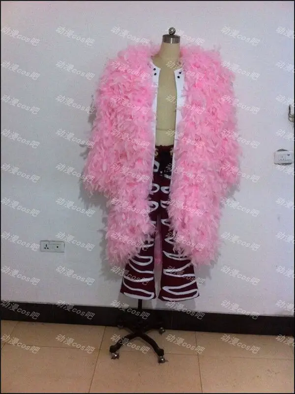 Костюм Аниме One Piece Joker Donquixote Doflamingo косплей розовый плюшевый костюм мужские