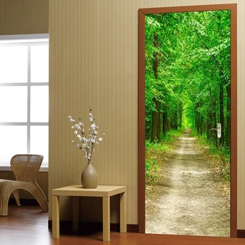

Photo Wallpaper 3D Forest Green Path Murals Living Room Bedroom Door Sticker PVC Self Adhesive Waterproof Home Decor Wall Papers