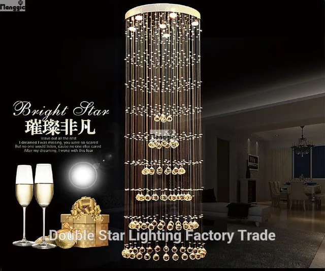 Modern crystal chandelier large LED lamps long big chandeliers ... Modern crystal chandelier large LED lamps long big chandeliers ...