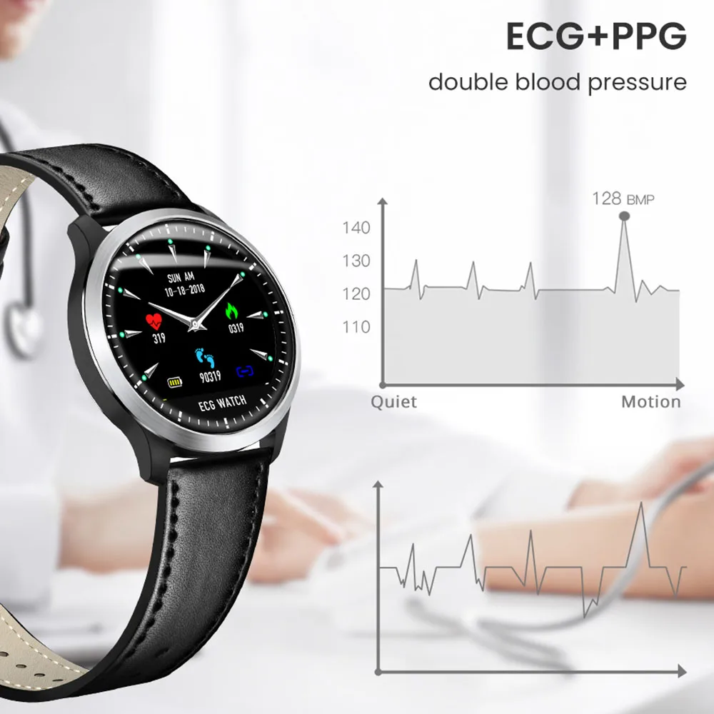 Vorke VKT4 ЭКГ PPG умные часы мужские с электрокардиограммой дисплей пульсометр кровяное давление смарт-Браслет фитнес-трекер PK N58