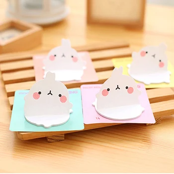 

1 PCS 20 Sheets Lovely White Rabbit Memo Pad Sticky Notes Carton Memo Notepad Bookmark Paper Sticker For Kids Students Gift