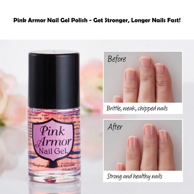 

Hot Pink Armor Nail Gel Polish - Get Stronger, Longer Nails Fast Remedy Fix Protective Layer Keratin-Gel base or top coat TSLM2