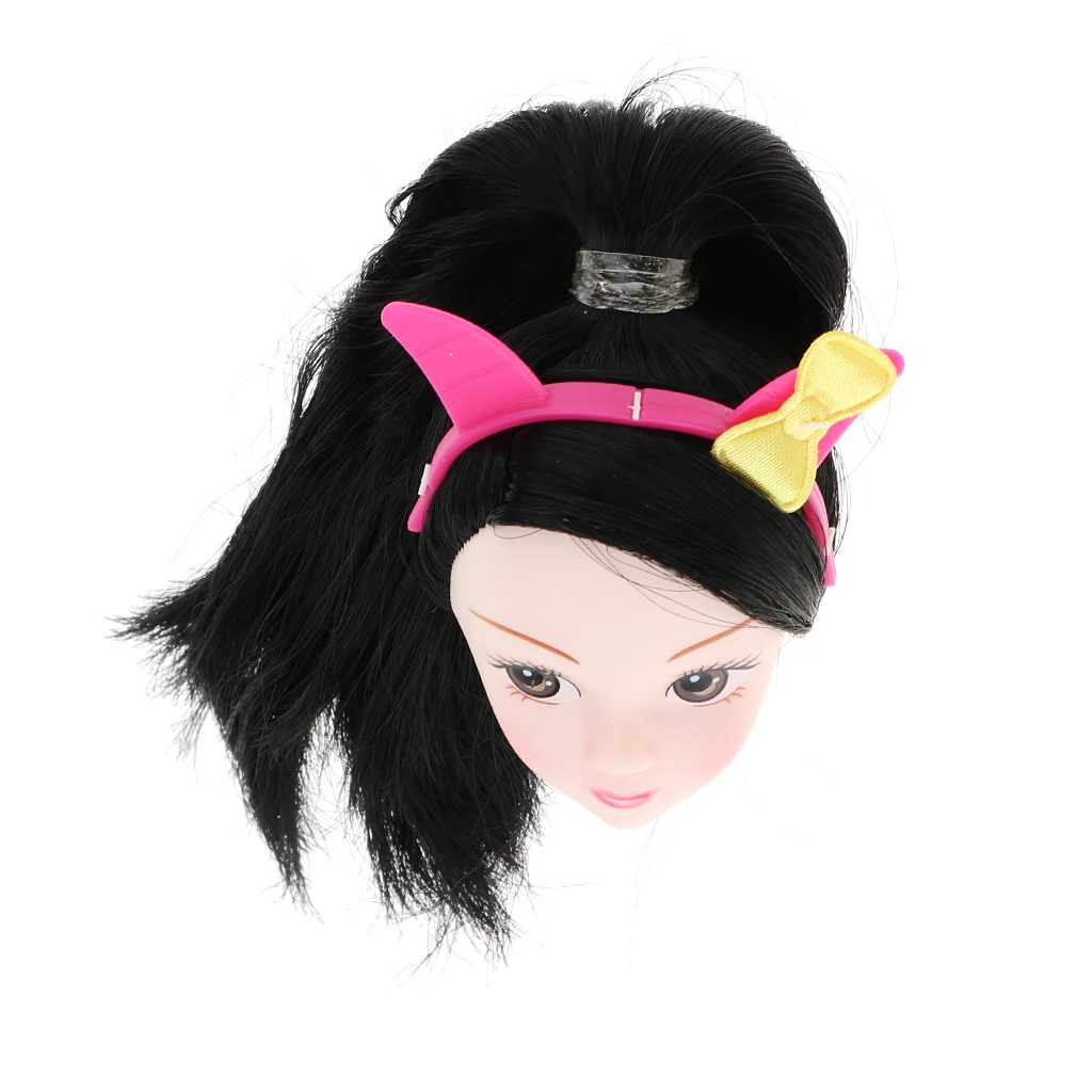 Doll Head Sculpt with Straight Ponytail, Painting Eyes for 1/6 BJD XinYi Doll DIY Making