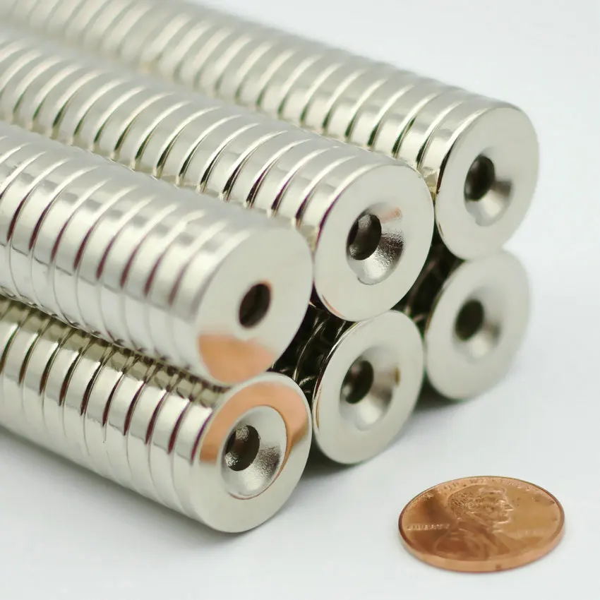 

55pcs NdFeB Countersunk Magnet Diameter 20x4 mm thick M5 Screw Countersunk Hole Grade N42 Neodymium Rare Earth Permanent Magnet