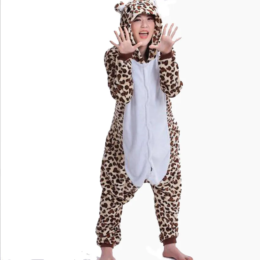 

Greywalnut Fashion Autumn and winter Cartoon animals Cute Leopard Bear Pajamas for Women adult Long sleeve Pajama sets