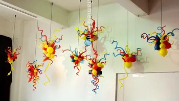 

Style Multi Color Hand Blown Glass Crystal Hanging Chain Chandelier