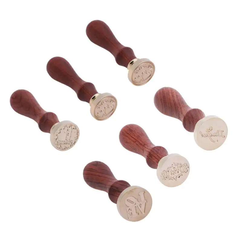 

Wedding Sealing Wax Stamps Love Series Retro Wood Handle Sealing Wax Decoration for Album Documents Custom Stamp Supplies