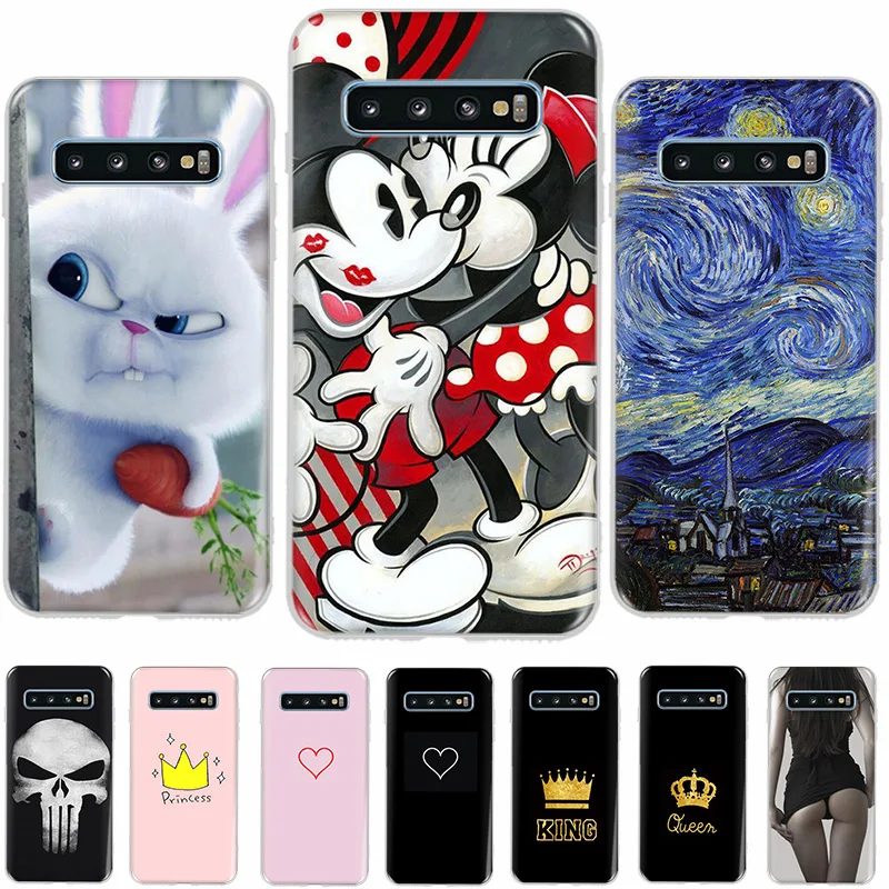 Мягкий ТПУ чехол с Микки и Минни для Samsung Galaxy S10E S10 + Plus прозрачный силиконовый
