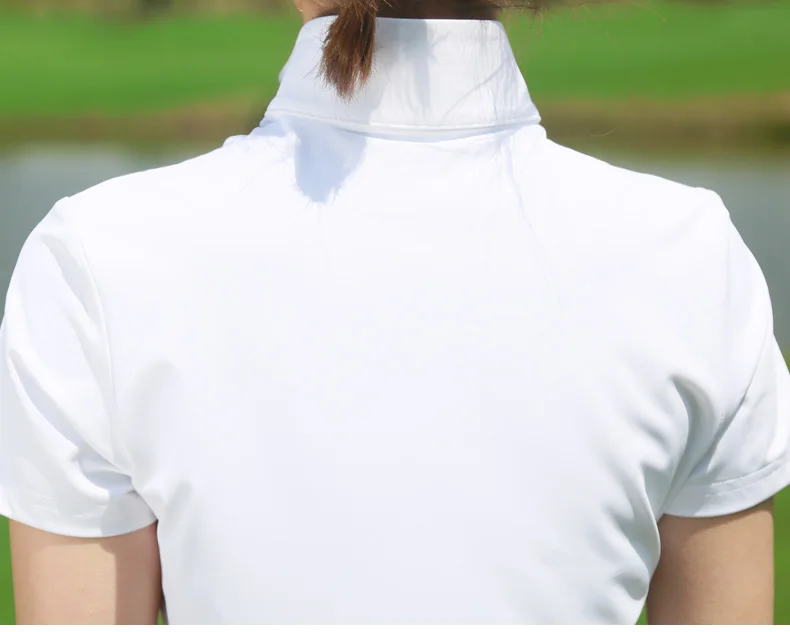 PGM одежда для гольфа, женская футболка с короткими рукавами и воротником на молнии, летняя дышащая быстросохнущая рубашка для гольфа, Высококачественная женская одежда