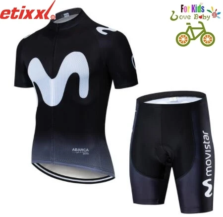 

Children Breathable cycling jersey short sleeve kids road bike mountain pro team set bicycle cycle clothing Maillot 3d Pants Pad