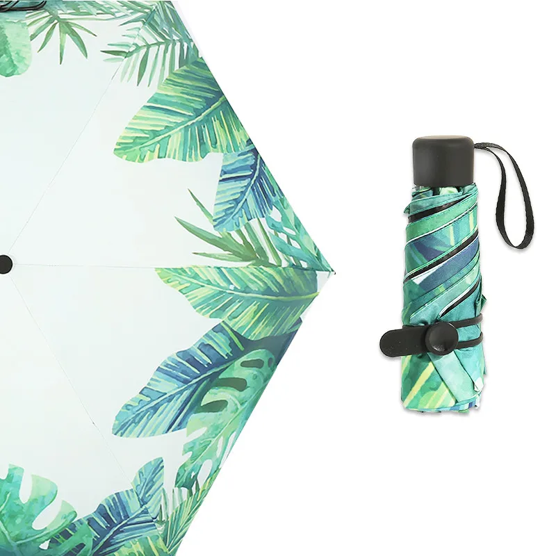 Маленький Модный складной зонт от дождя для женщин, подарок для мужчин, мини Карманный Зонтик для девочек, анти-УФ водонепроницаемый портативный дорожный зонтик - Цвет: Picture color