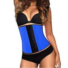 Элегантный насыщенного синего цвета латекс талии корректирующий корсет контроль женщины талии Bodycon Корсеты фиксирующая, для похудения тела формирователь плюс размер 4XL-6XL