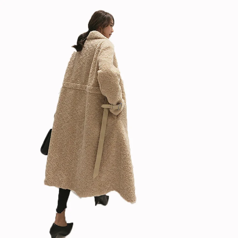 

Korean Vintage Real Fur Coat Autumn Winter Jacket Women Clothes 2019 Manteau Femme Hiver Long Wool Coat Suede Lining ZT1394