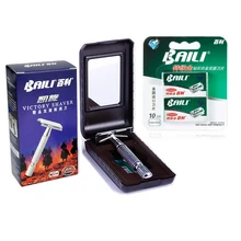 Мужская Ручная бритва из сплава, двухсторонняя бритва, набор не ржавеющих бритв, 1 Бритва+ 11 лезвий, Брендовое и новое острое лезвие