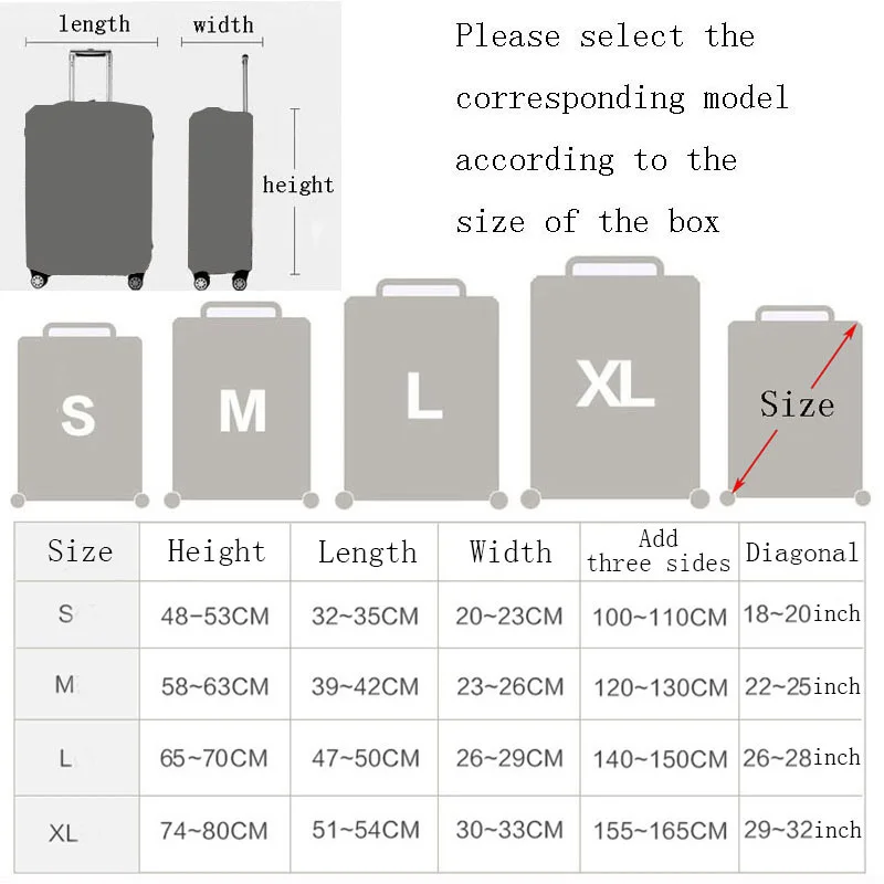 SEREQI2019 new thick elastic case protector for 18'' - 32'' luggage dust cover travel accessories suitcase SEREQI2019 new thick elastic case protector for 18'' - 32'' luggage dust cover travel accessories suitcase