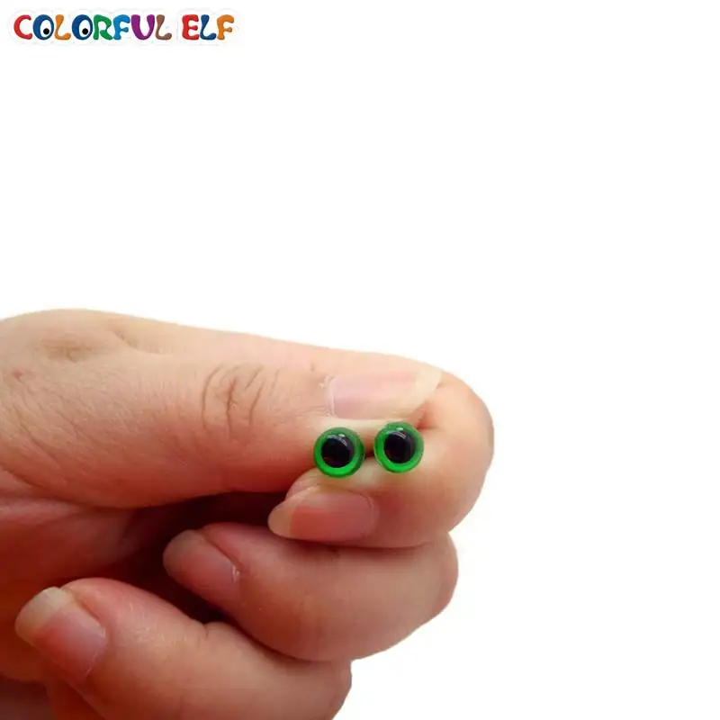 100 шт./лот) 6 мм пластиковые защитные глаза для игрушек разноцветные плюшевые Глаза животных для кукол - Цвет: Зеленый