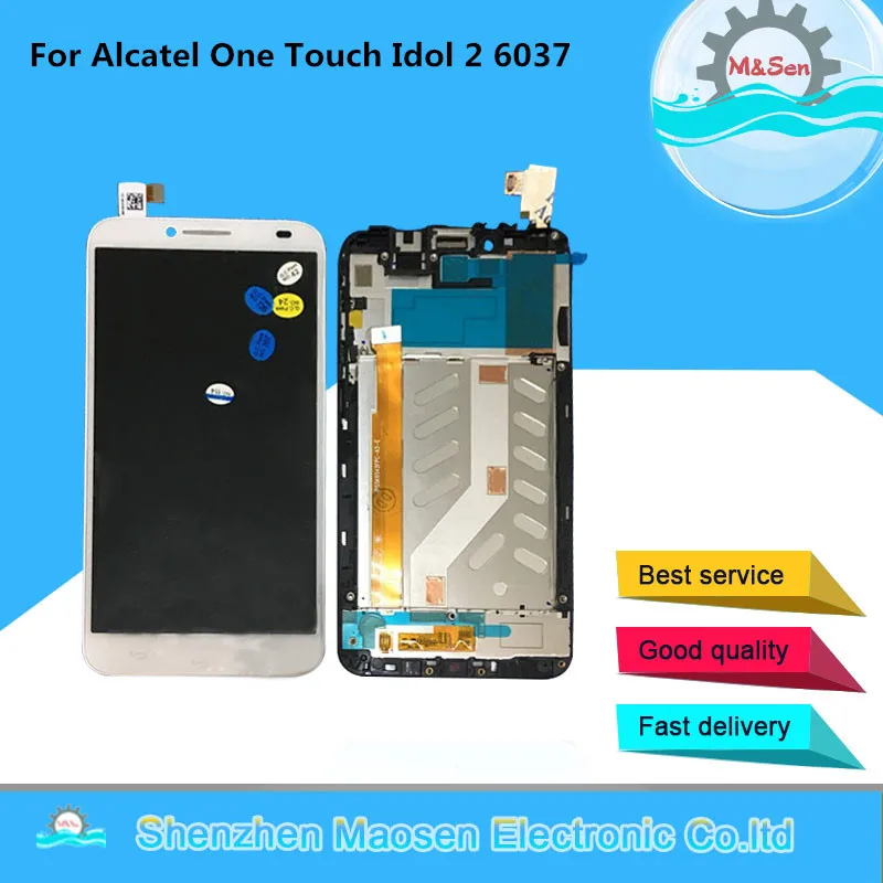 M& Sen для Alcatel One Touch Idol 2 6037 OT6037 6037B ЖК-дисплей+ сенсорный дигитайзер с рамкой для Alcatel 6037 OT6037 6037B