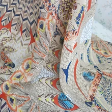 Хаки богемные винтажные платья материал шифон печать ткань