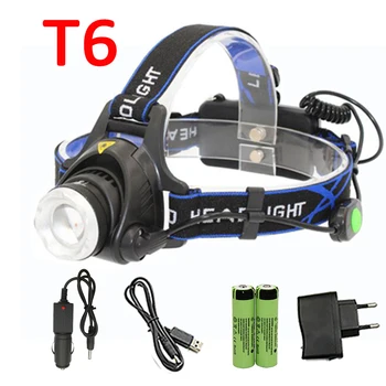 

XML-T6 LED Headlamp Rechargerable Headlight 3 Mode led Head torch lamp Light + 2x 18650 Battery + Charger