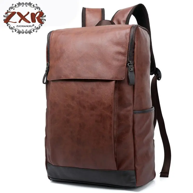 

Men's Backpack Travel Laptop Rucksack Schoolbag For University Man Leather Knapsack Preppy Packsack Bag Mochila