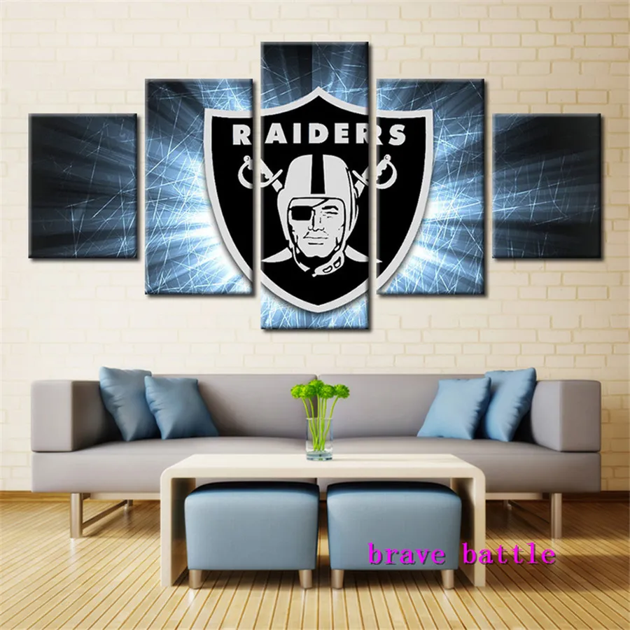 Oakland Raiders абстрактная стена книги по искусству картина маслом плакат напечатанная Картина на холсте настенные панно для гостиная домашний декор