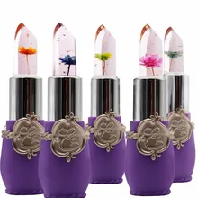 Популярный бренд, прозрачная Цветочная помада для женщин, меняющая температуру, увлажняющая Желейная губная помада, бальзам для макияжа Batom
