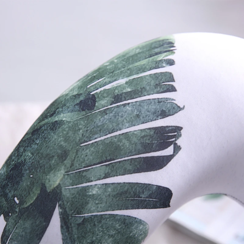 L091-.Neck U Shaped Pillow Hangable Car Travel Leaves Pillow Summer Printing Massager Bedding Sleeping Airplane Body Pillowsjpg (7)