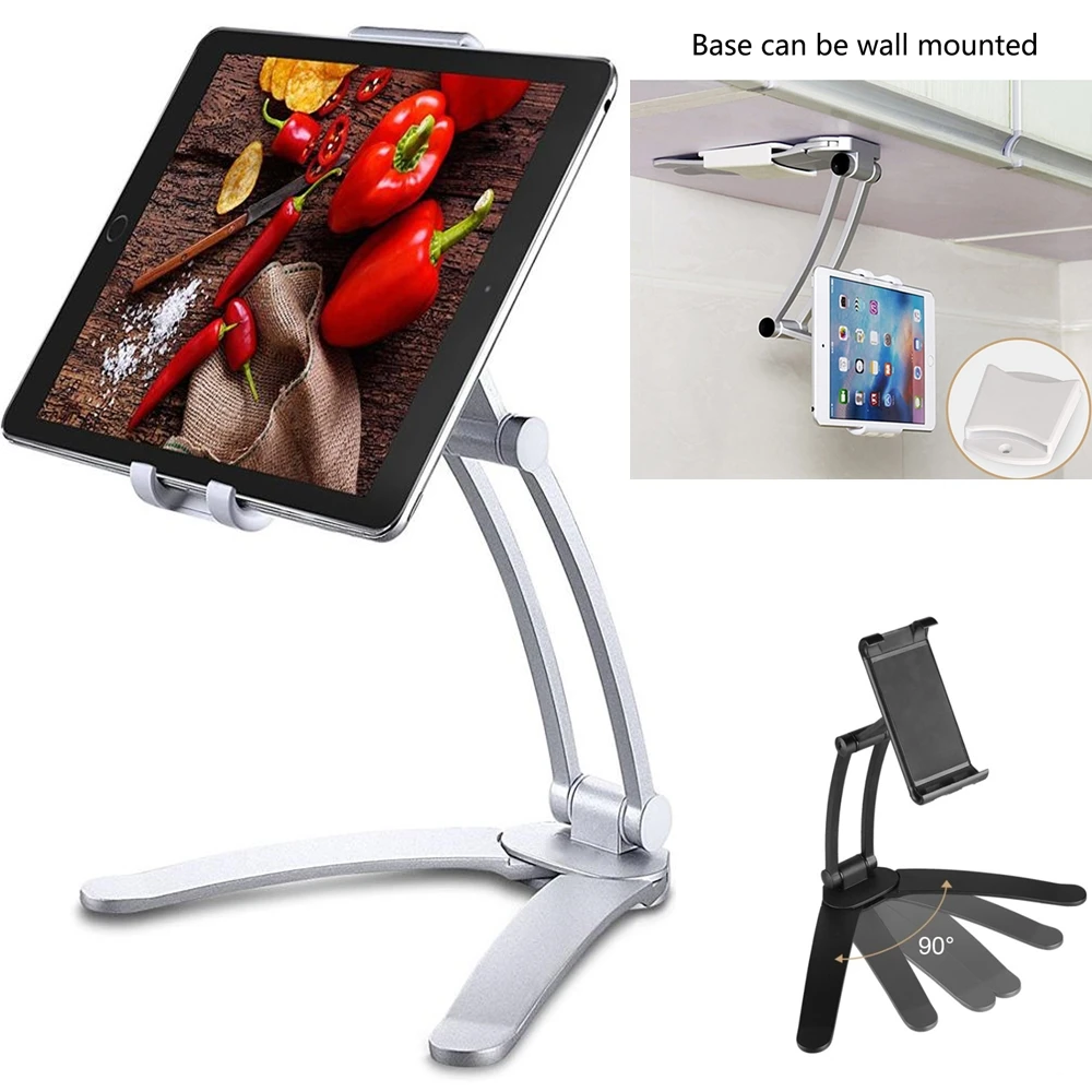 

Wall Desk Tablet Stands Kitchen Tablet Mount Stand Phone Holder Fit For 5-10.5 inch Width Metal Bracket Notebook Holdersd