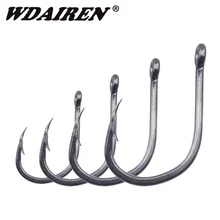 WDAIREN 100Pcs/lot Carbon Metal 3# -12# Fishing Hook Sturdy Pesca Jig Head Fishing Hooks with Gap Carp Deal with Field WD-141