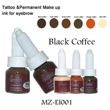 Черная кофейная Татуировка чернильная для постоянный макияж с микроволокном красота Перманентный макияж чернила