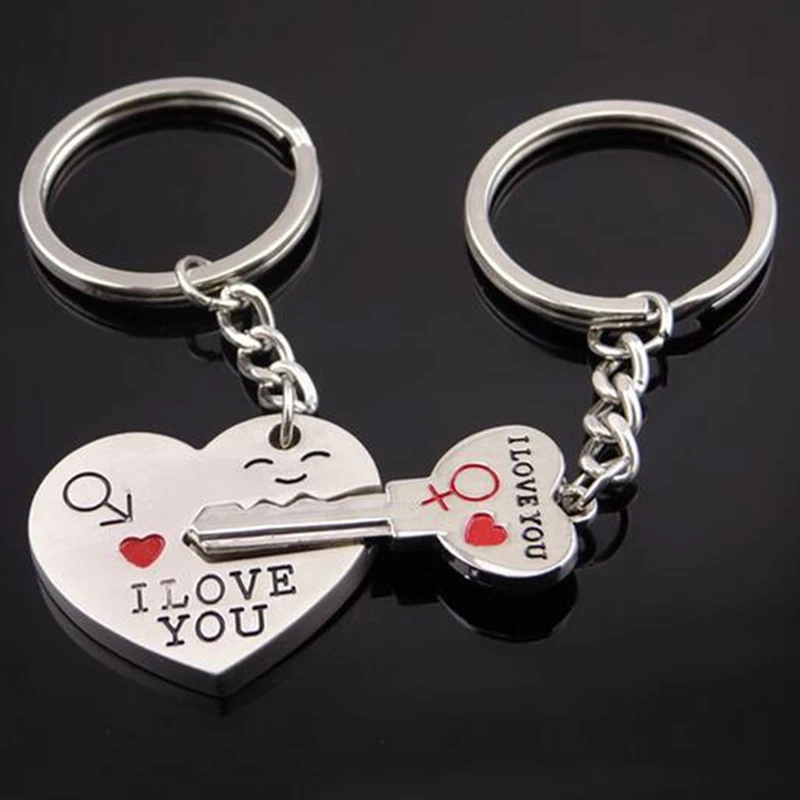 Lettering I Love You Stainless Steel Key Chain Hanging Ornament Couple Lover FM