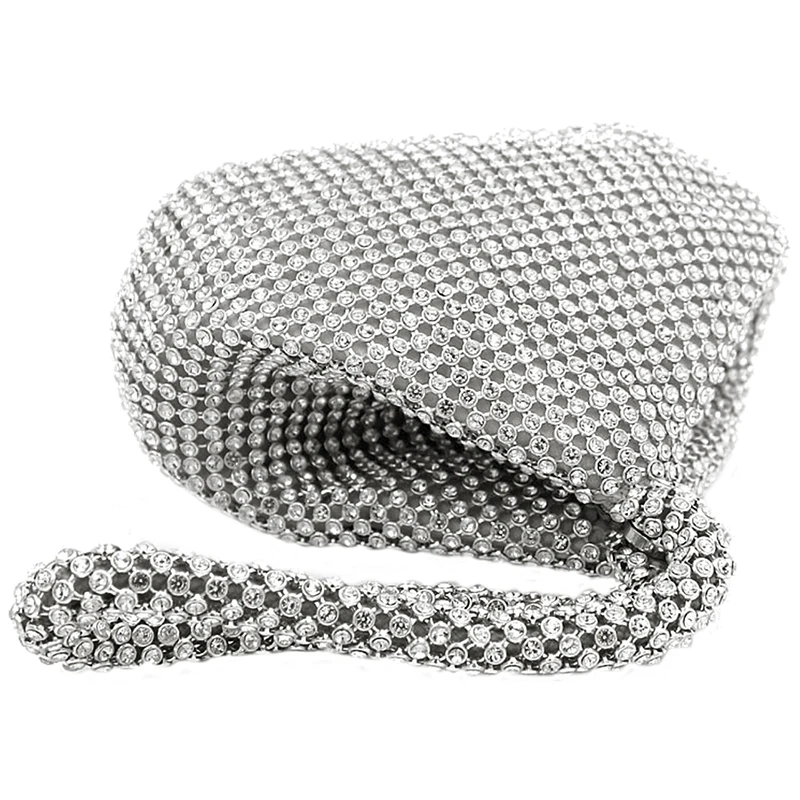 Womens Fashion Full drill triangle Evening Bags Silver Womens Fashion Full drill triangle Evening Bags Silver
