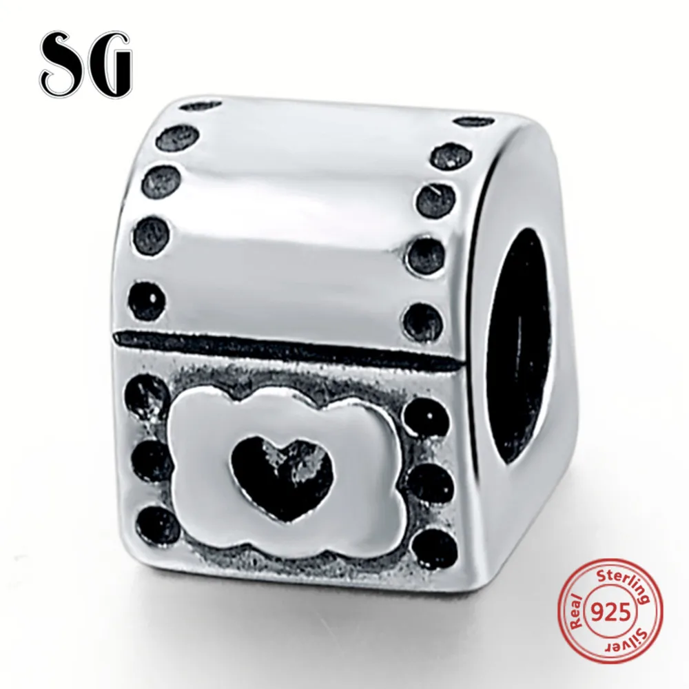 

Love Heart Lock Treasure Chest Beads Girl Fit Silver 925 Authentic Original European Bracelet Charms For Women Fashion Jewelry
