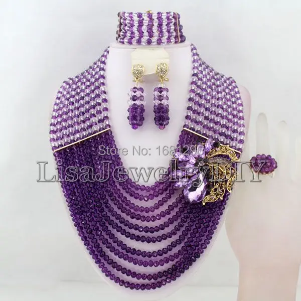 

Gorgeous African Beads Jewelry Sets Nigerian Wedding Bridal Indian Beads Jewelry Sets HD0562