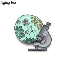 Flyingbee Medical Brooch Collection Microscope Enamel Pins For Women Men Backpack badge Personality Hat Pin Charm Jewelry X0143