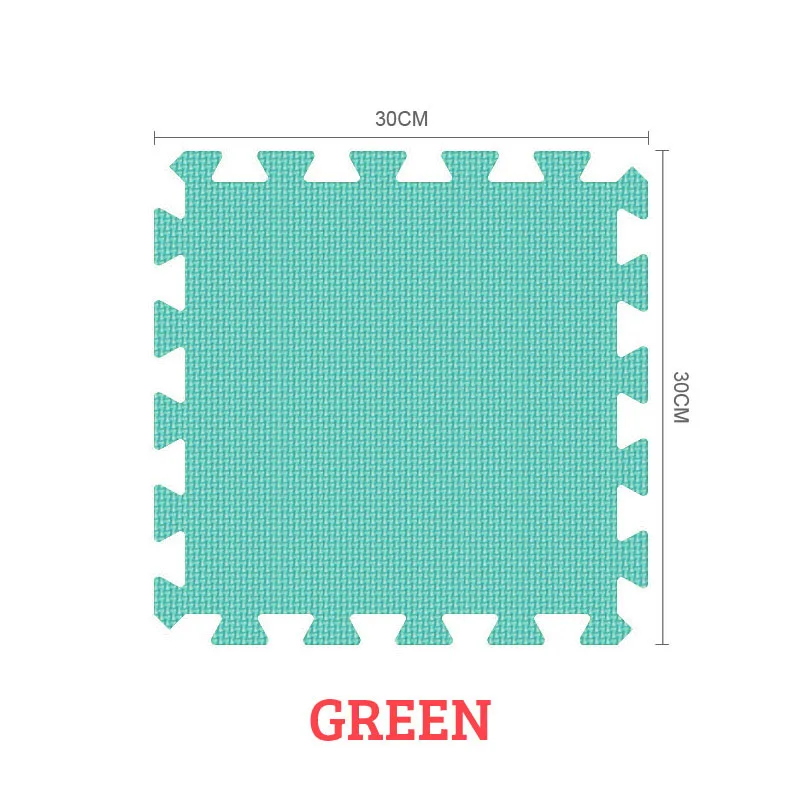 Детский коврик-пазл из пены EVA/9, 18 или 30 шт./партия, блокирующая плитка для упражнений, напольный ковер, ковер для детей, каждый 30 см X 30 см, толщина 1 см - Цвет: green
