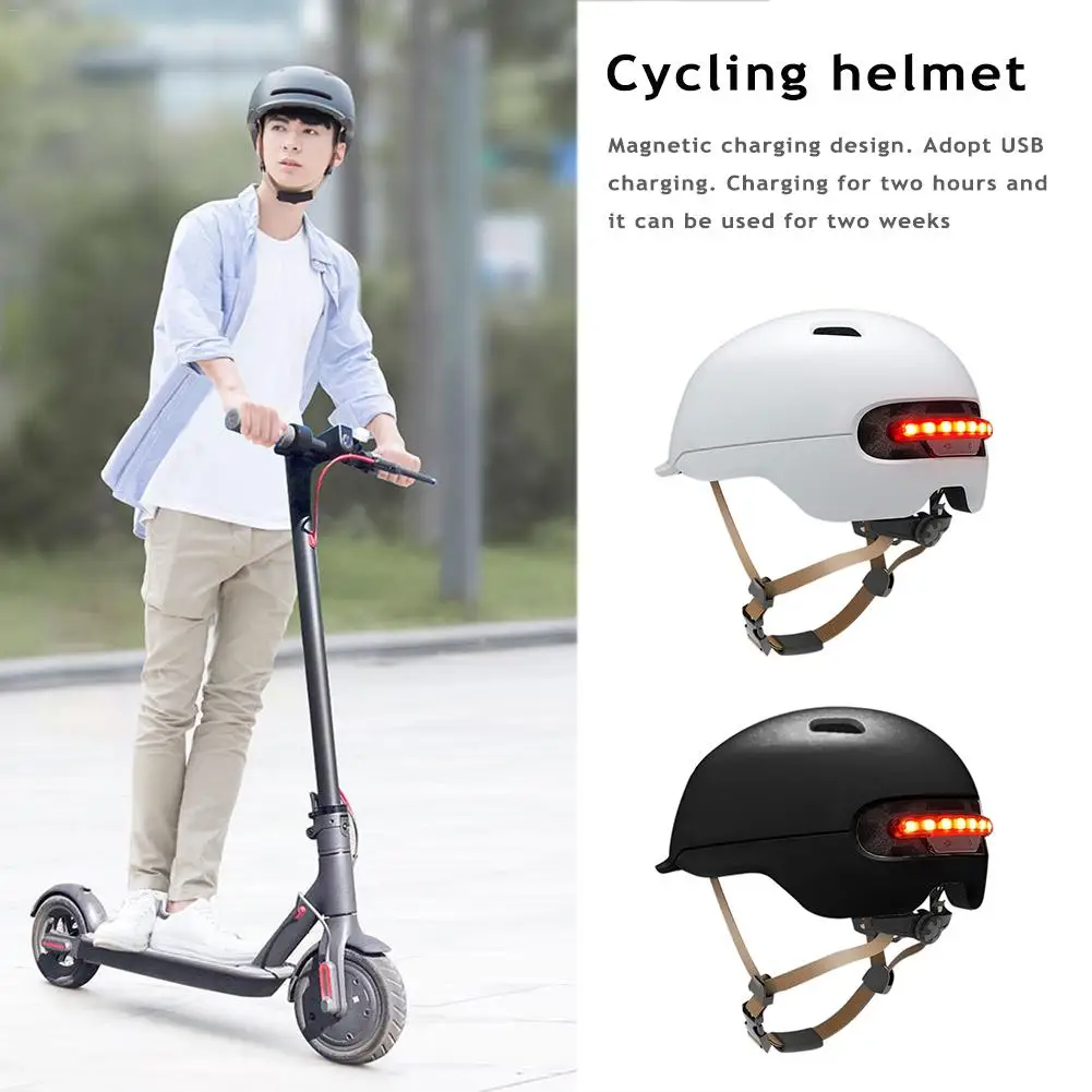 

New Scooter Electric Flash Helmet For Xiaomi M365 Electric Skateboard Accessories Smart Flash Riding Helmets for men and women