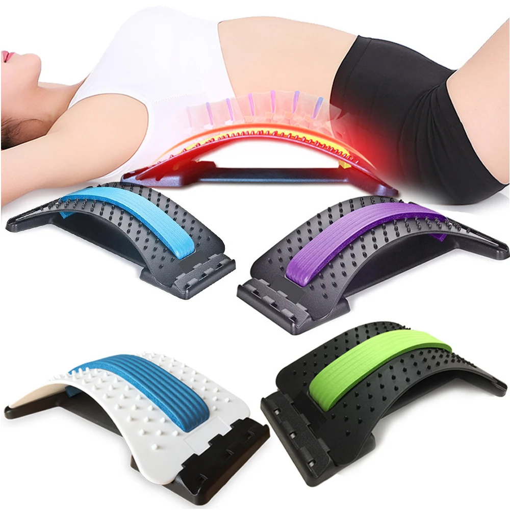 Unisex Back Stretch Equipment Massager Magic Stretcher Fitness Lumbar Support Acupuncture Pain Relief Corrector Health Care