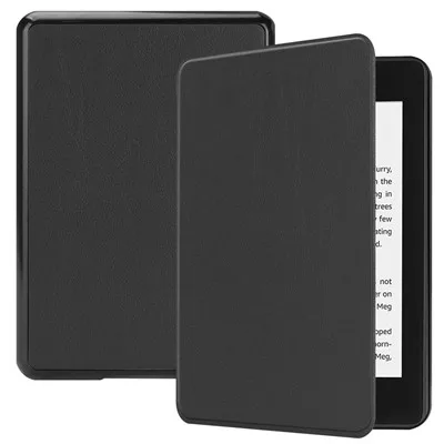 Кастер Магнитные Смарт кожаный флип чехол Подставка для Amazon все новые Kindle 10th поколения 6 дюймов Защитный чехол s30 - Цвет: Черный