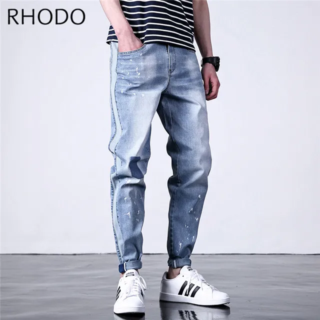 Men/'s Elastic Waist Loose Denim Pants Stretch Taper Fit Jeans Plus Size M-7XL