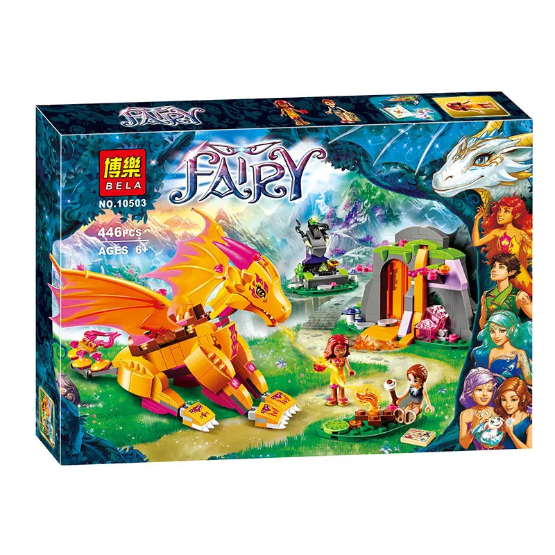 Bela Elves Fire Dragon's Lava Cave креативная игровая игрушка совместимая с Legoingly 41175 модель