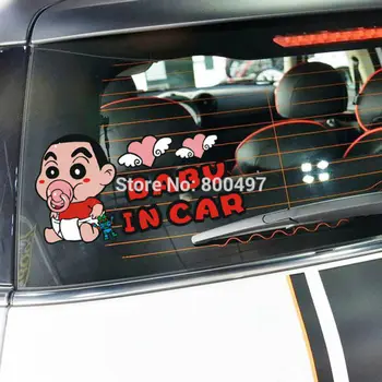 

Car Covers Car-styling Cartoon Crayon Shin-chan Baby in Car Car Stickers Decal for Ford Fiat Chevrolet VW Honda Mazda Opel Lada