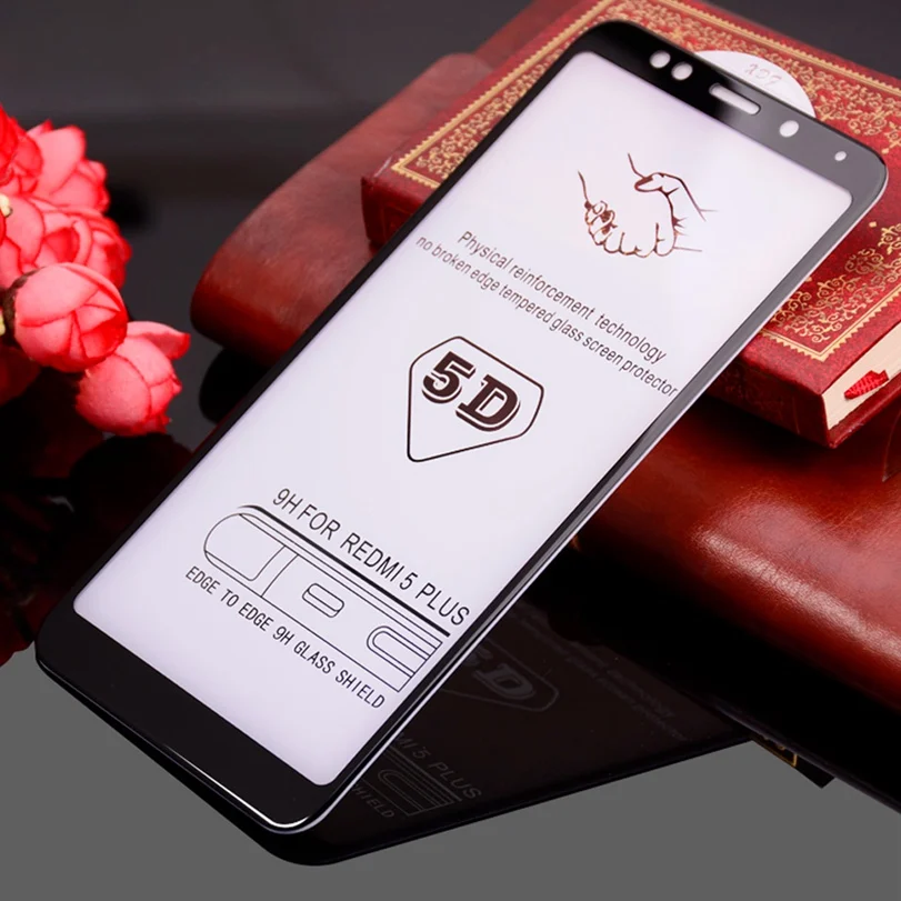 Стекло WhaY 5D для Xiaomi Redmi 5 Plus Защитное стекло экрана полное покрытие Xiomi Xiami
