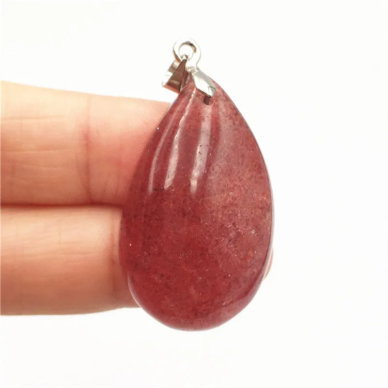 

Natural Natural Ice Red Strawberry Quartz Pendant 34x21x11mm Stone For Woman Anniversary Gift Fashion Crystal Necklace Pendant