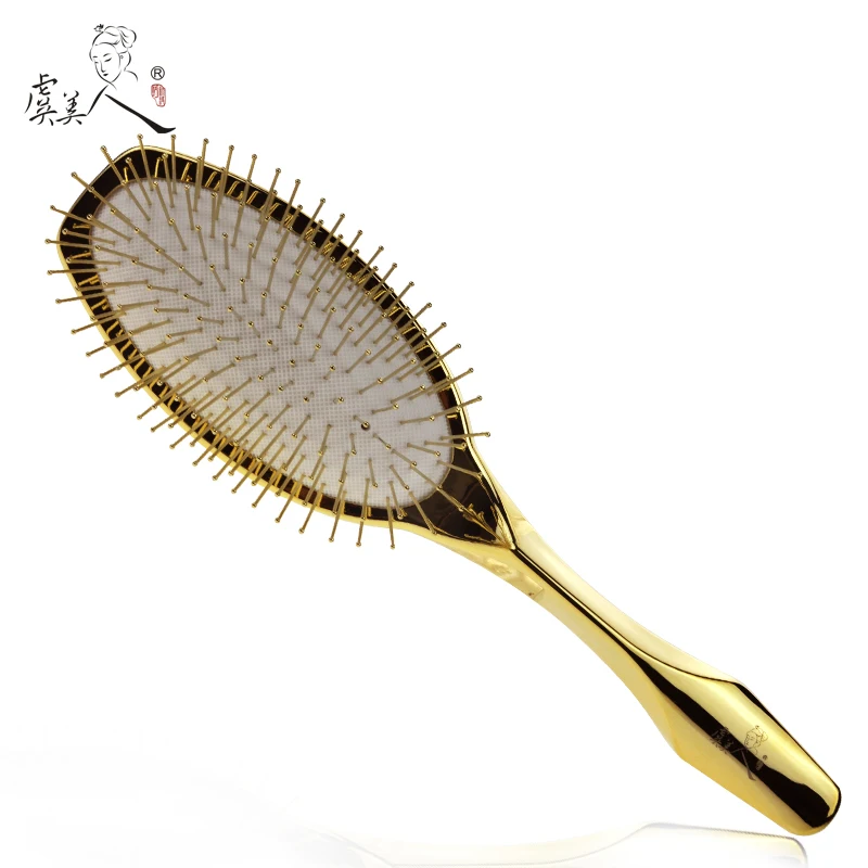 Luxury hairbrush professional 24kt gold plated massage hair brush